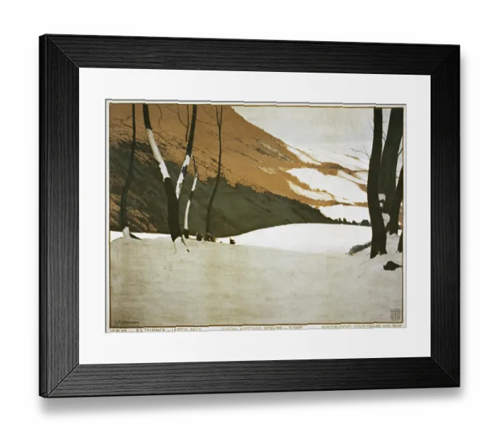 Framed Print : Vintage poster of snow-covered field Framed Print : Vintage poster of snow-covered field