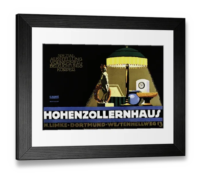 Framed Print : Vintage German lamp advertisement Framed Print : Vintage German lamp advertisement