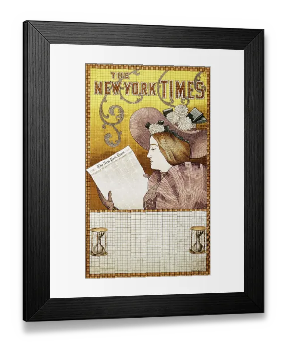 Framed Print : Vintage poster of woman reading newspaper Framed Print : Vintage poster of woman reading newspaper