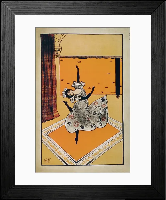 Framed Print : Vintage poster of woman dancing