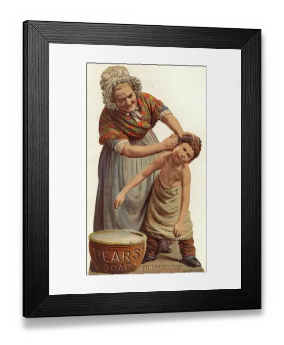 Framed Print : Pears Soap Dirty Boy