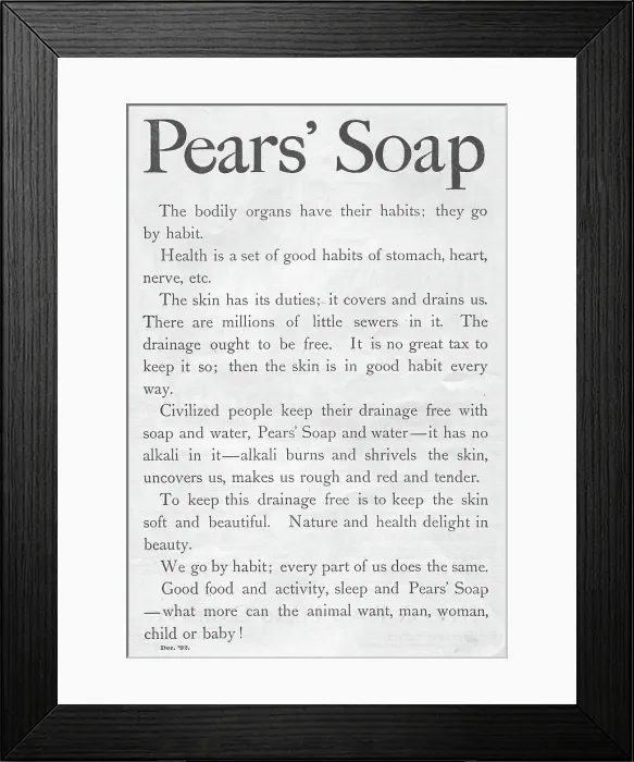 Framed Print : Pears Soap Framed Print : Pears Soap