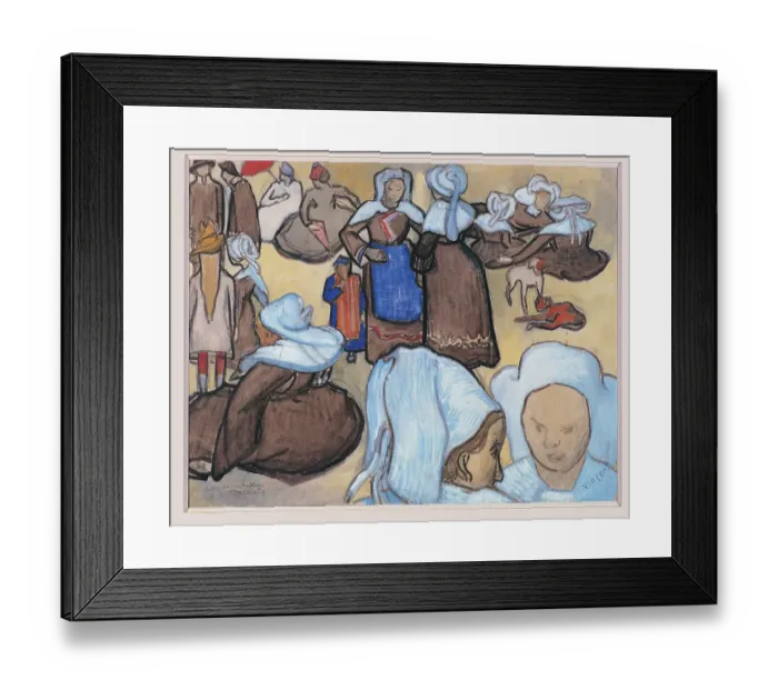 Framed Print : Les bretonnes et le pardon de pont Aven, by Vincent Van Gogh, 1888 - 1890 about, 19th Century Framed Print : Les bretonnes et le pardon de pont Aven, by Vincent Van Gogh, 1888 - 1890 about, 19th Century