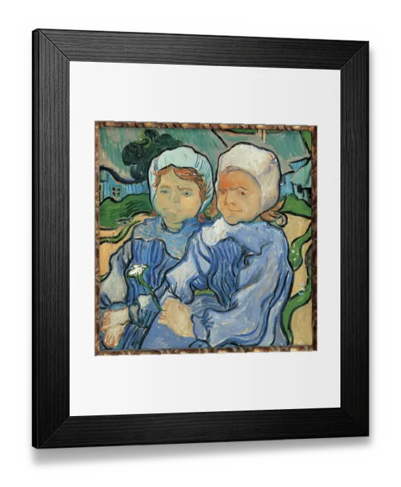 Framed Print : Two Little Girls, by Vincent Van Gogh, 1889, 19th Century, oil on canvas, cm 51, 2 x 51