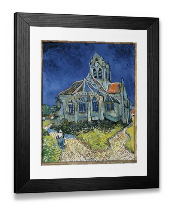 Framed Print : The Church at Auvers, by Vincent Van Gogh, 1890, 19th Century, oil on canvas, cm 94 x 74 Framed Print : The Church at Auvers, by Vincent Van Gogh, 1890, 19th Century, oil on canvas, cm 94 x 74