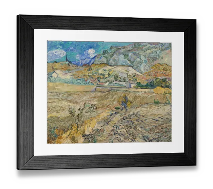 Framed Print : Landscape At Saint-Rémy (Enclosed Field With Peasant) Framed Print : Landscape At Saint-Rémy (Enclosed Field With Peasant)