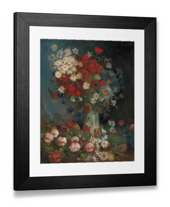 Framed Print : Still Life With Meadow Flowers And Roses