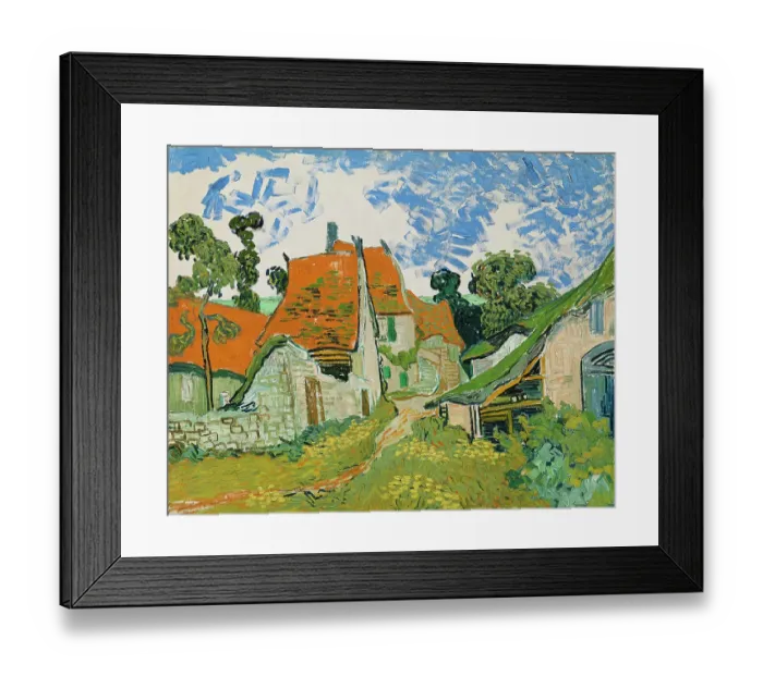 Framed Print : Street In Auvers-Sur-Oise; Village Street; Road At Auvers Framed Print : Street In Auvers-Sur-Oise; Village Street; Road At Auvers