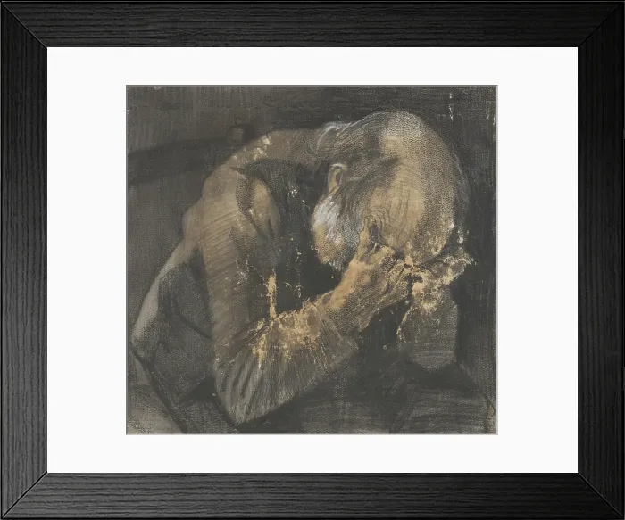 Framed Print : Sorrowful Old Man Framed Print : Sorrowful Old Man