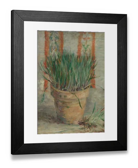 Framed Print : Flowerpot With Garlic Chives Framed Print : Flowerpot With Garlic Chives