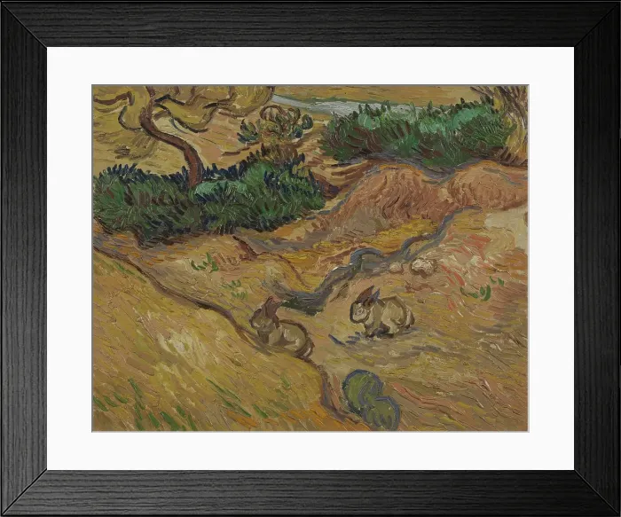Framed Print : Landscape With Rabbits Framed Print : Landscape With Rabbits