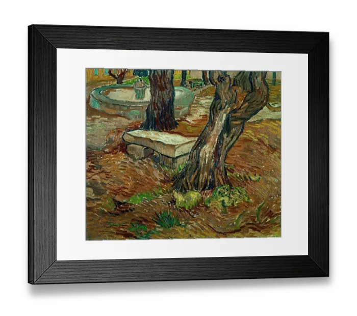Framed Print : The Stone Bench In The Asylum At Saint-Remy Framed Print : The Stone Bench In The Asylum At Saint-Remy