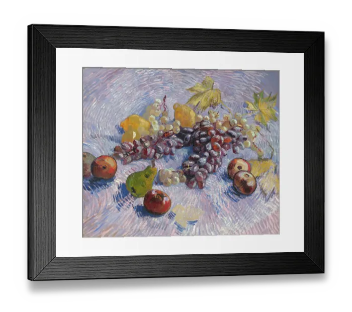 Framed Print : Grapes, Lemons, Pears, and Apples, 1887. Artist Vincent van Gogh Framed Print : Grapes, Lemons, Pears, and Apples, 1887. Artist Vincent van Gogh