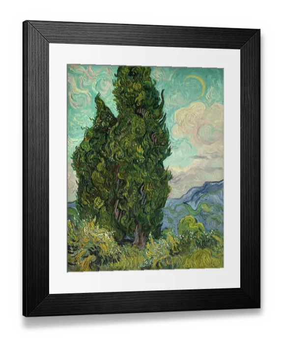 Framed Print : Cypresses, 1889. Artist Vincent van Gogh
