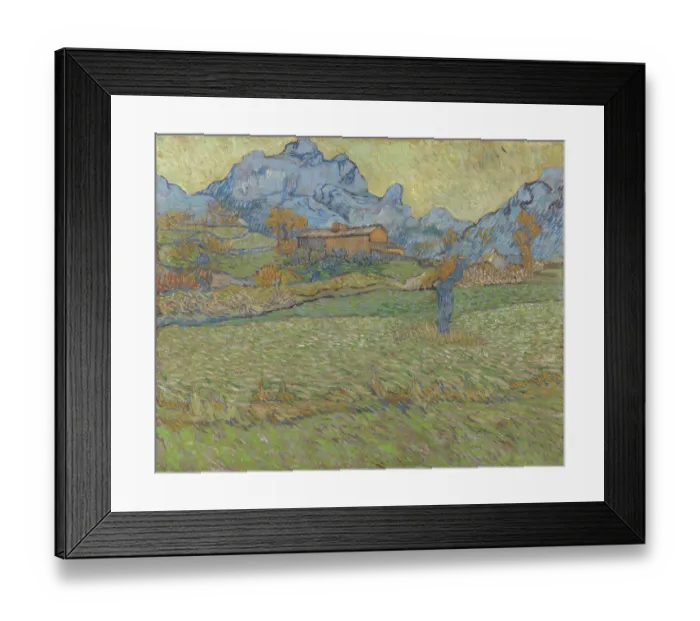 Framed Print : Wheat Fields In A Mountainous Landscape Framed Print : Wheat Fields In A Mountainous Landscape