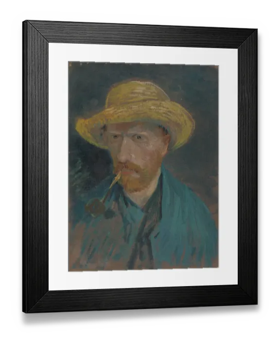 Framed Print : Self-Portrait With Straw Hat And Pipe Framed Print : Self-Portrait With Straw Hat And Pipe