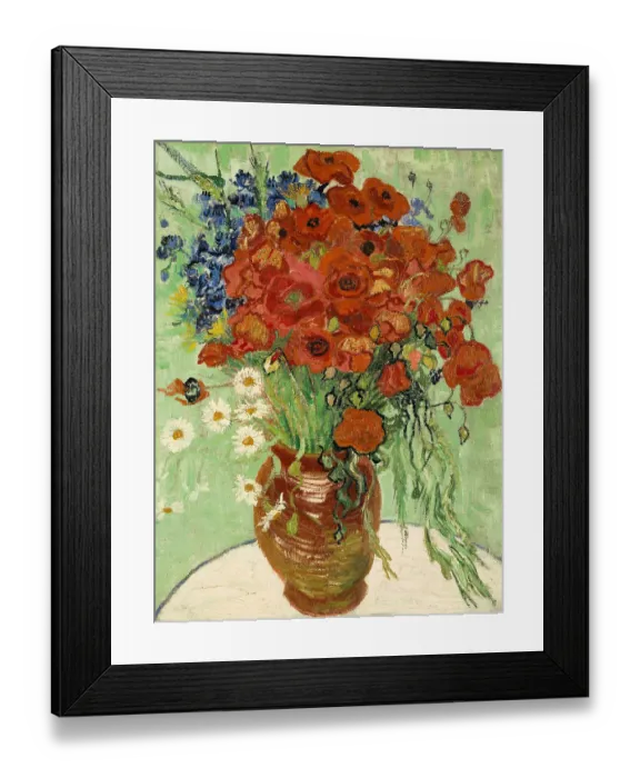 Framed Print : Still Life, Vase with Daisies and Poppies, 1890 Framed Print : Still Life, Vase with Daisies and Poppies, 1890