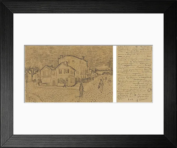 Framed Print : The Yellow House (The street), Letter to Theo from Arles, Saturday, 29 September 1888. Artist: Gogh, Vincent, van (1853-1890) Framed Print : The Yellow House (The street), Letter to Theo from Arles, Saturday, 29 September 1888. Artist: Gogh, Vincent, van (1853-1890)