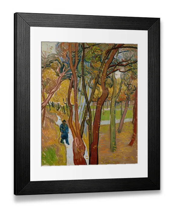 Framed Print : The garden of Saint Paul's Hospital (The fall of the leaves), 1889. Artist: Gogh, Vincent, van (1853-1890) Framed Print : The garden of Saint Paul's Hospital (The fall of the leaves), 1889. Artist: Gogh, Vincent, van (1853-1890)