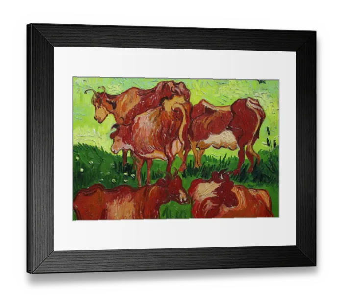 Framed Print : Les Vaches By Van Gogh Framed Print : Les Vaches By Van Gogh
