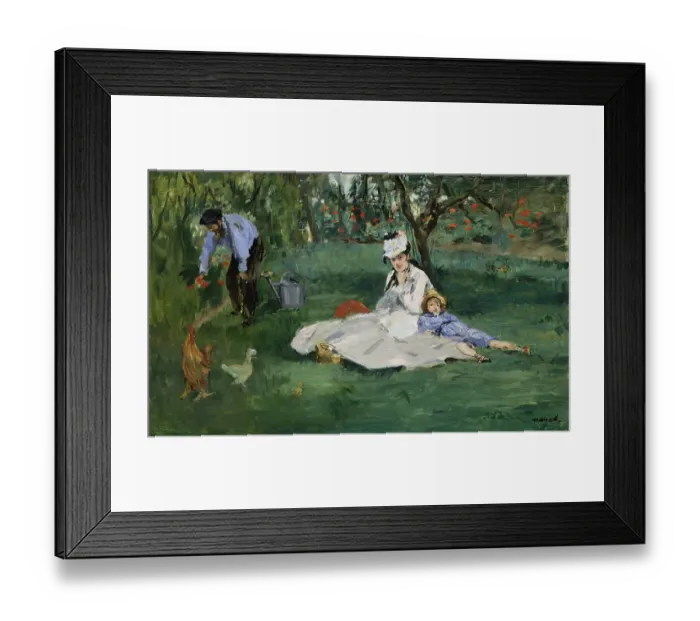 Framed Print : The Monet Family In Their Garden At Argenteuil Framed Print : The Monet Family In Their Garden At Argenteuil