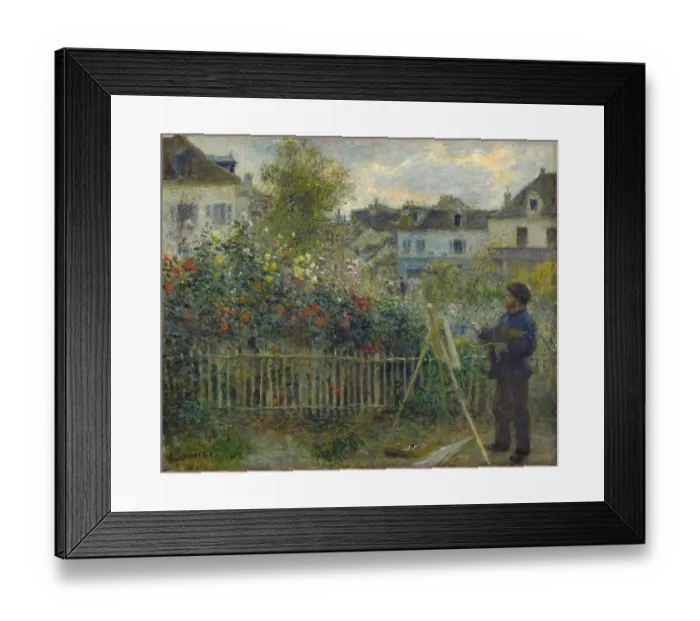 Framed Print : Claude Monet Painting In His Garden At Argenteuil Framed Print : Claude Monet Painting In His Garden At Argenteuil
