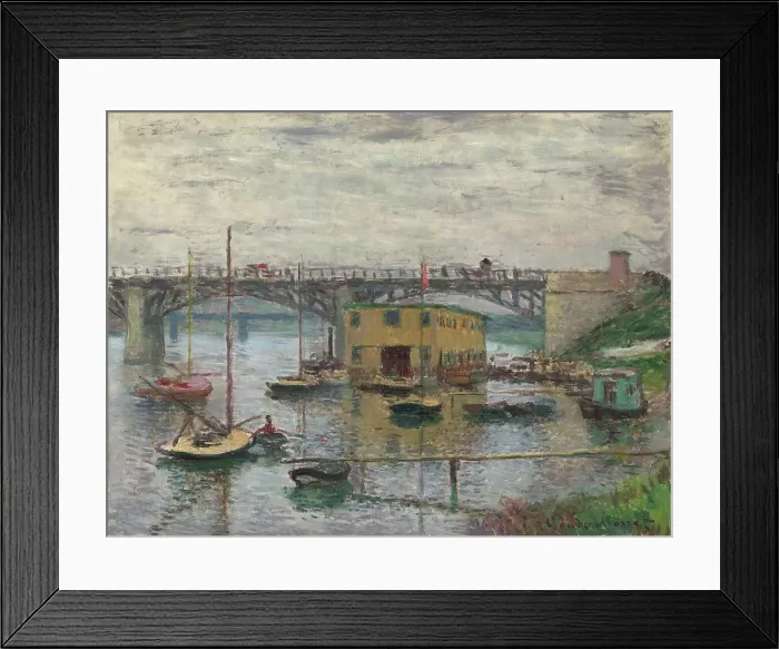 Framed Print : Bridge At Argenteuil On A Gray Day