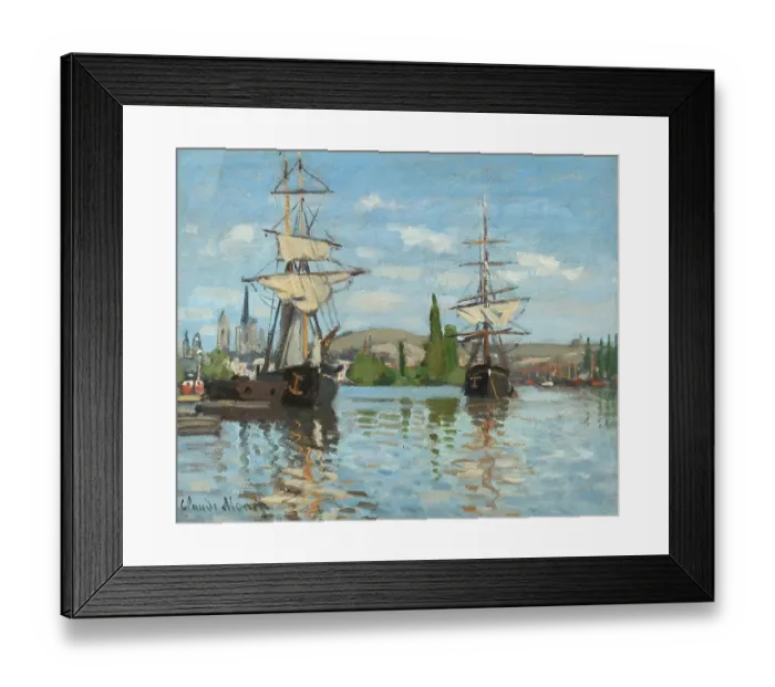 Framed Print : Ships Riding On The Seine At Rouen Framed Print : Ships Riding On The Seine At Rouen