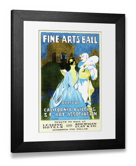 Framed Print : Fine Arts Ball, April 29, California Building, S-F-Art-Association Framed Print : Fine Arts Ball, April 29, California Building, S-F-Art-Association