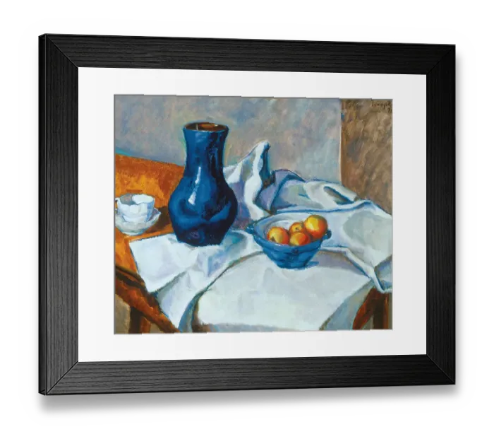Framed Print : Still Life With Blue Vase Framed Print : Still Life With Blue Vase