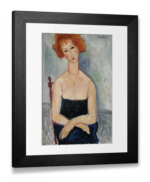 Framed Print : Red-Headed Woman Wearing A Pendant Framed Print : Red-Headed Woman Wearing A Pendant