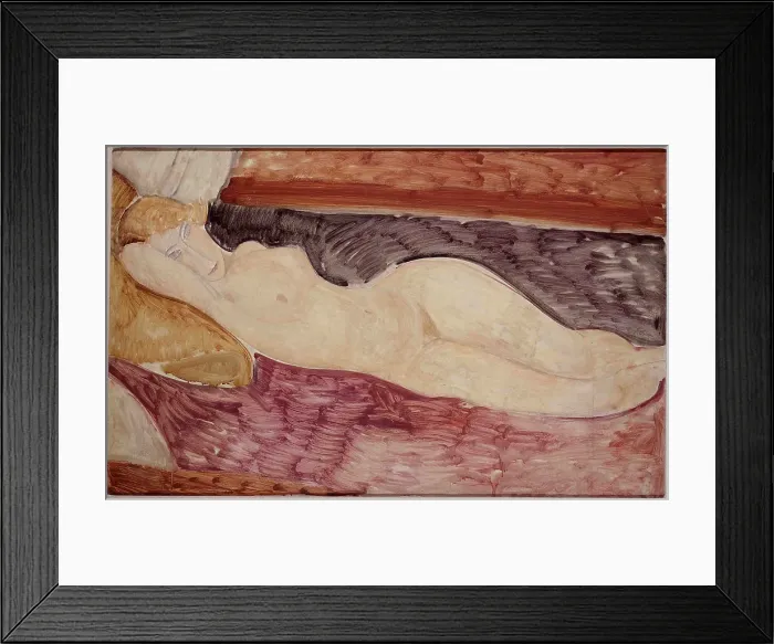 Framed Print : Nude Woman Lying Down Framed Print : Nude Woman Lying Down