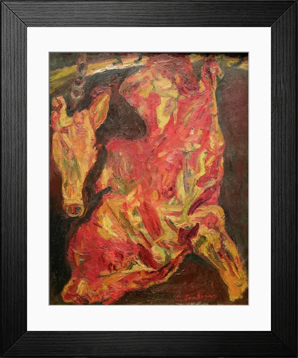 Framed Print : Beef Carcass And Head Of Veal (Boeuf Et Tête De Veau)