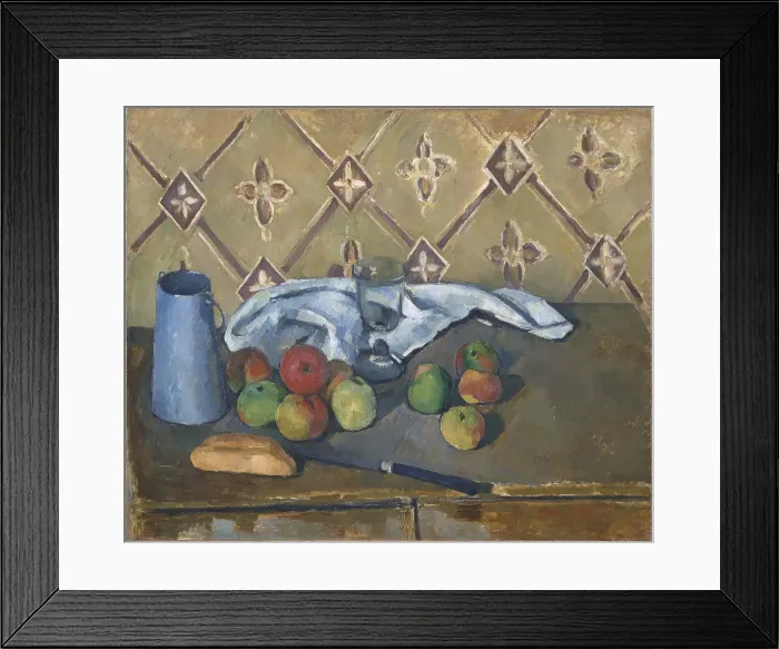 Framed Print : Fruit, Serviette and Milk Jug. Artist: Cézanne, Paul (1839-1906) Framed Print : Fruit, Serviette and Milk Jug. Artist: Cézanne, Paul (1839-1906)