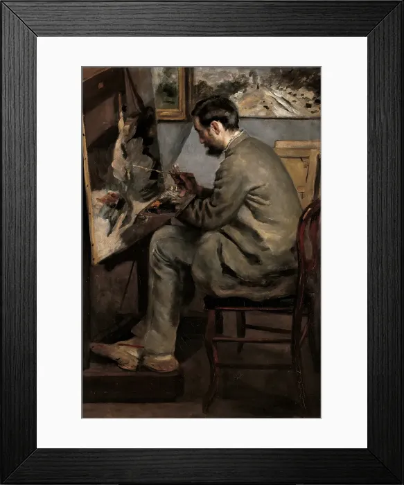 Framed Print : Portrait of Frédéric Bazille at the easel, by Pierre-Auguste Renoir, 1867, 19th Century, oil on canvas Framed Print : Portrait of Frédéric Bazille at the easel, by Pierre-Auguste Renoir, 1867, 19th Century, oil on canvas