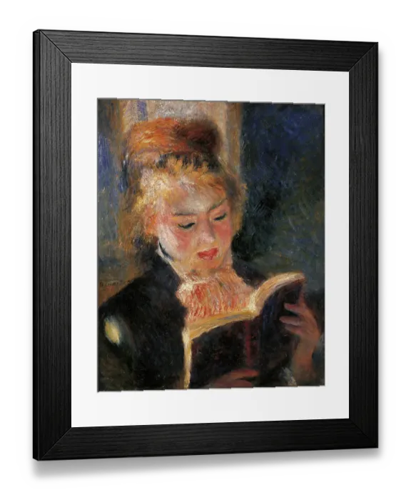 Framed Print : Woman Reading, by Pierre-Auguste Renoir, 1874 - 1876, 19th Century, oil on canvas Framed Print : Woman Reading, by Pierre-Auguste Renoir, 1874 - 1876, 19th Century, oil on canvas