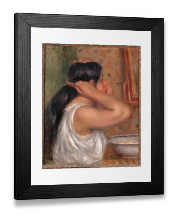 Framed Print : Woman Combing Her Hair, by Pierre-Auguste Renoir, 1907 - 1908 about, 20th Century, oil on canvas, cm 55 x 46, 5 Framed Print : Woman Combing Her Hair, by Pierre-Auguste Renoir, 1907 - 1908 about, 20th Century, oil on canvas, cm 55 x 46, 5