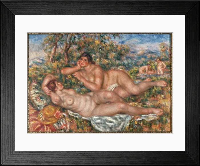 Framed Print : The Bathers, by Pierre-Auguste Renoir, 1918 - 1919 about, 20th Century, oil on canvas, cm 110 x 160 Framed Print : The Bathers, by Pierre-Auguste Renoir, 1918 - 1919 about, 20th Century, oil on canvas, cm 110 x 160