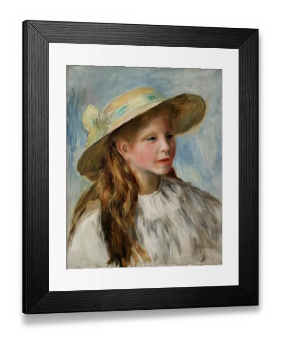 Framed Print : Little Girl With A Hat (Jeune Fille Au Chapeau)