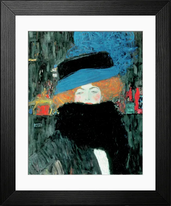 Framed Print : Lady with hat and feather boa Framed Print : Lady with hat and feather boa