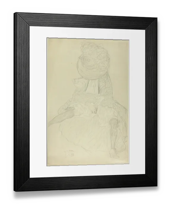 Framed Print : Seated Woman From The Front With Hat Framed Print : Seated Woman From The Front With Hat