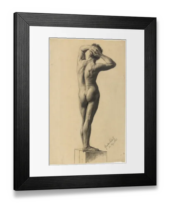 Framed Print : Male Nude, January 29, 1880. Creator: Gustav Klimt Framed Print : Male Nude, January 29, 1880. Creator: Gustav Klimt