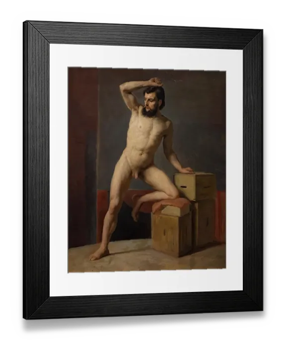 Framed Print : Male Nude. Male nude, 1883. Creator: Gustav Klimt Framed Print : Male Nude. Male nude, 1883. Creator: Gustav Klimt