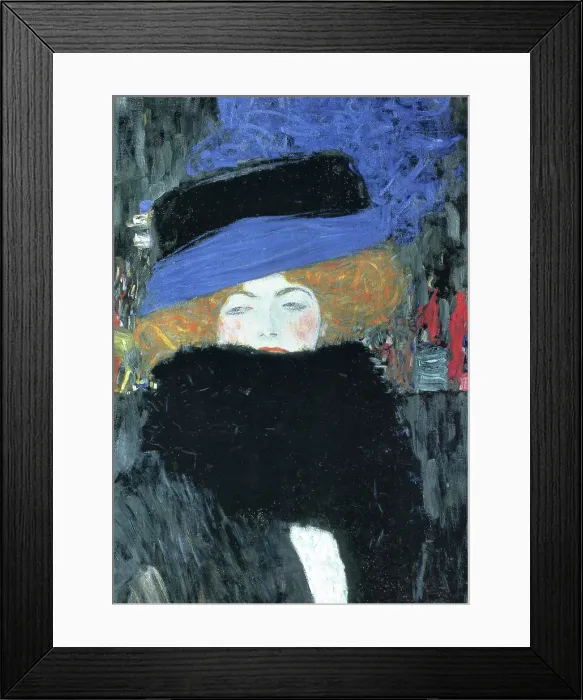 Framed Print : Lady with a Hat & Feather Boa Framed Print : Lady with a Hat & Feather Boa