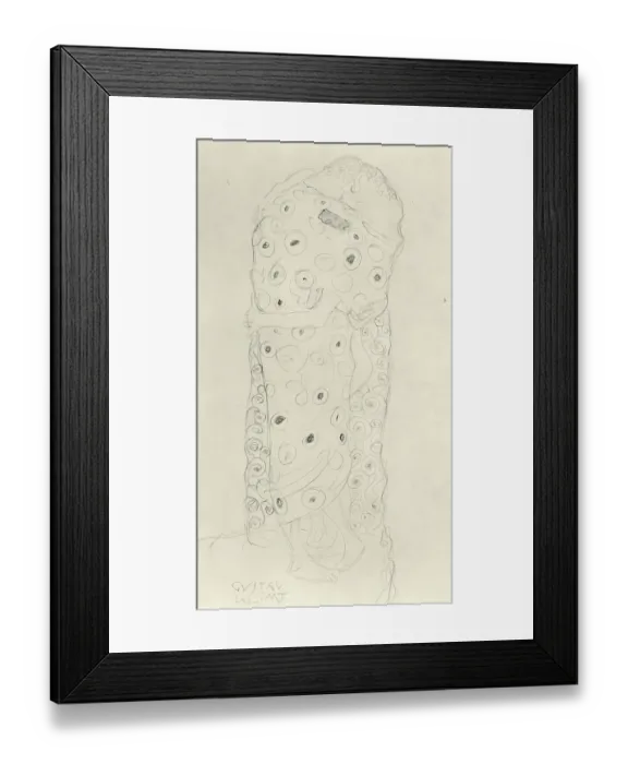 Framed Print : Study for the painting The Kiss (AS 1793). Pencil. 1907 / 08 Framed Print : Study for the painting The Kiss (AS 1793). Pencil. 1907 / 08