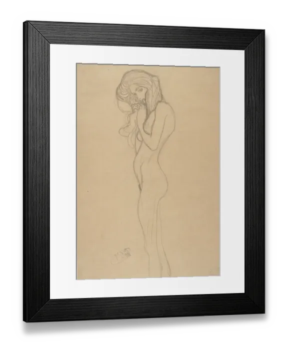 Framed Print : Standing Female Nude (Study For The Beethoven Frieze) Framed Print : Standing Female Nude (Study For The Beethoven Frieze)