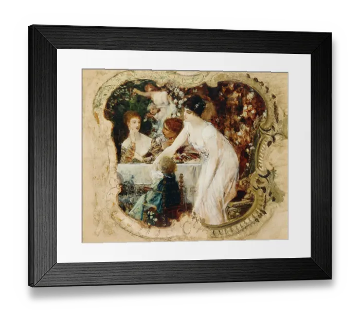 Framed Print : Table Delights. Study For The Municipal Theater In Karlovy Vary. Creator: Klimt Framed Print : Table Delights. Study For The Municipal Theater In Karlovy Vary. Creator: Klimt