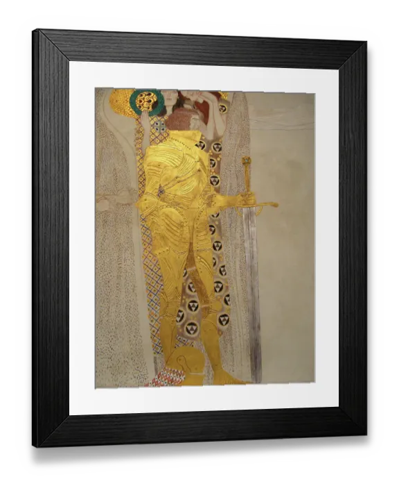 Framed Print : The Beethoven Frieze, Detail: Knight in Shining Armor. Artist: Klimt, Gustav (1862-1918) Framed Print : The Beethoven Frieze, Detail: Knight in Shining Armor. Artist: Klimt, Gustav (1862-1918)