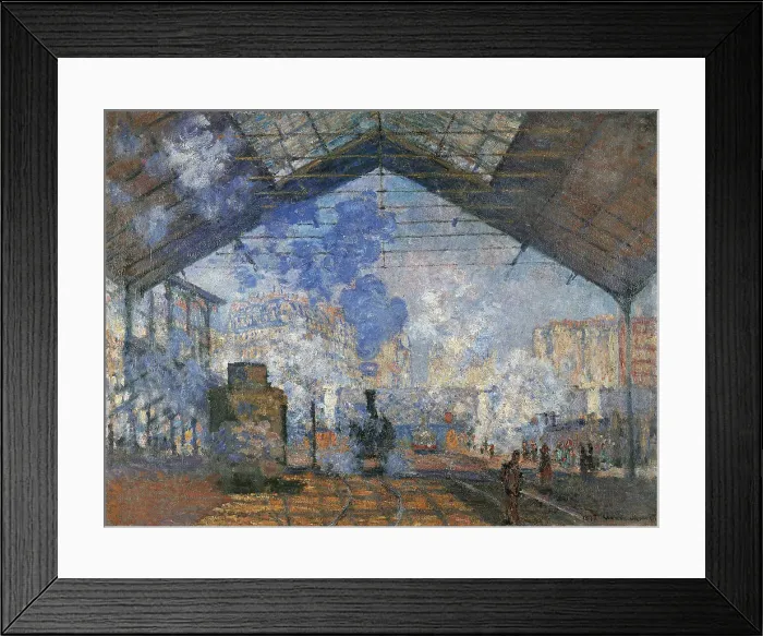 Framed Print : Saint Lazare Station, by Claude Monet, 1877, 19th Century, oil on canvas, 75, 5 x 104 cm Framed Print : Saint Lazare Station, by Claude Monet, 1877, 19th Century, oil on canvas, 75, 5 x 104 cm