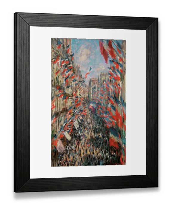 Framed Print : Rue Montorgueil, Paris, Festival of June 30, 1878, by Claude Monet, 1878, 19th Century, oil on canvas, cm 81 x 50, 5